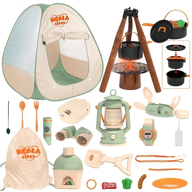 Kids Outdoor Wendy House - Kids Camping Set Toy Outdoor Explorer