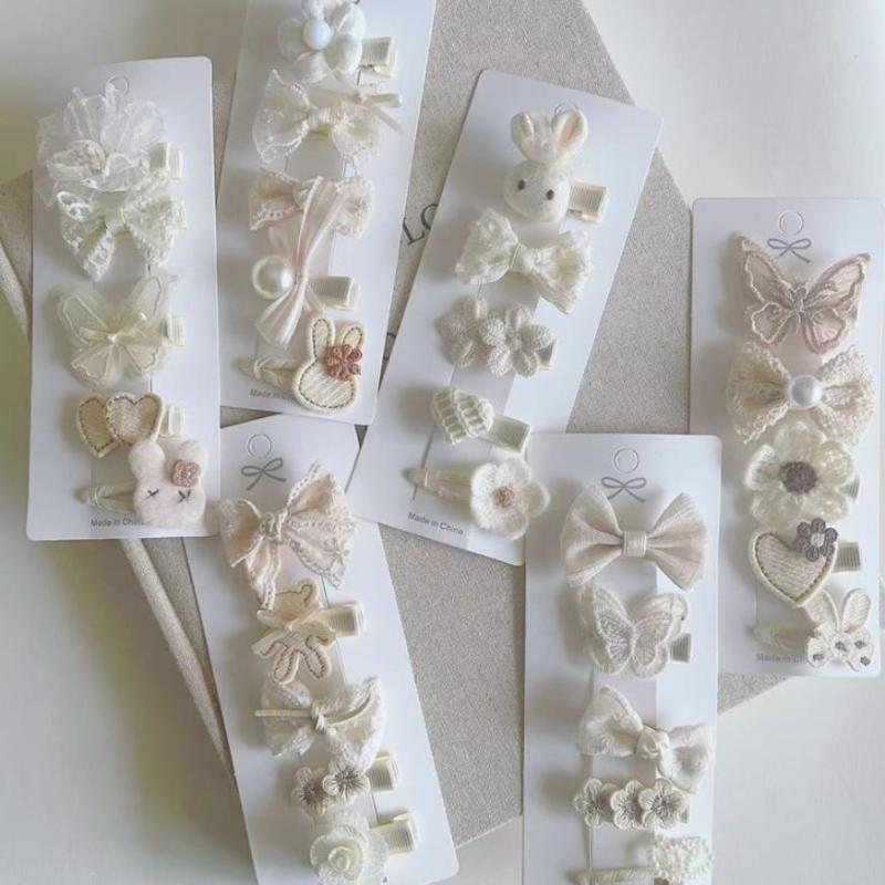 Kids Outdoor Activity Set - Cute Beige 8PCS Hair Clips Set