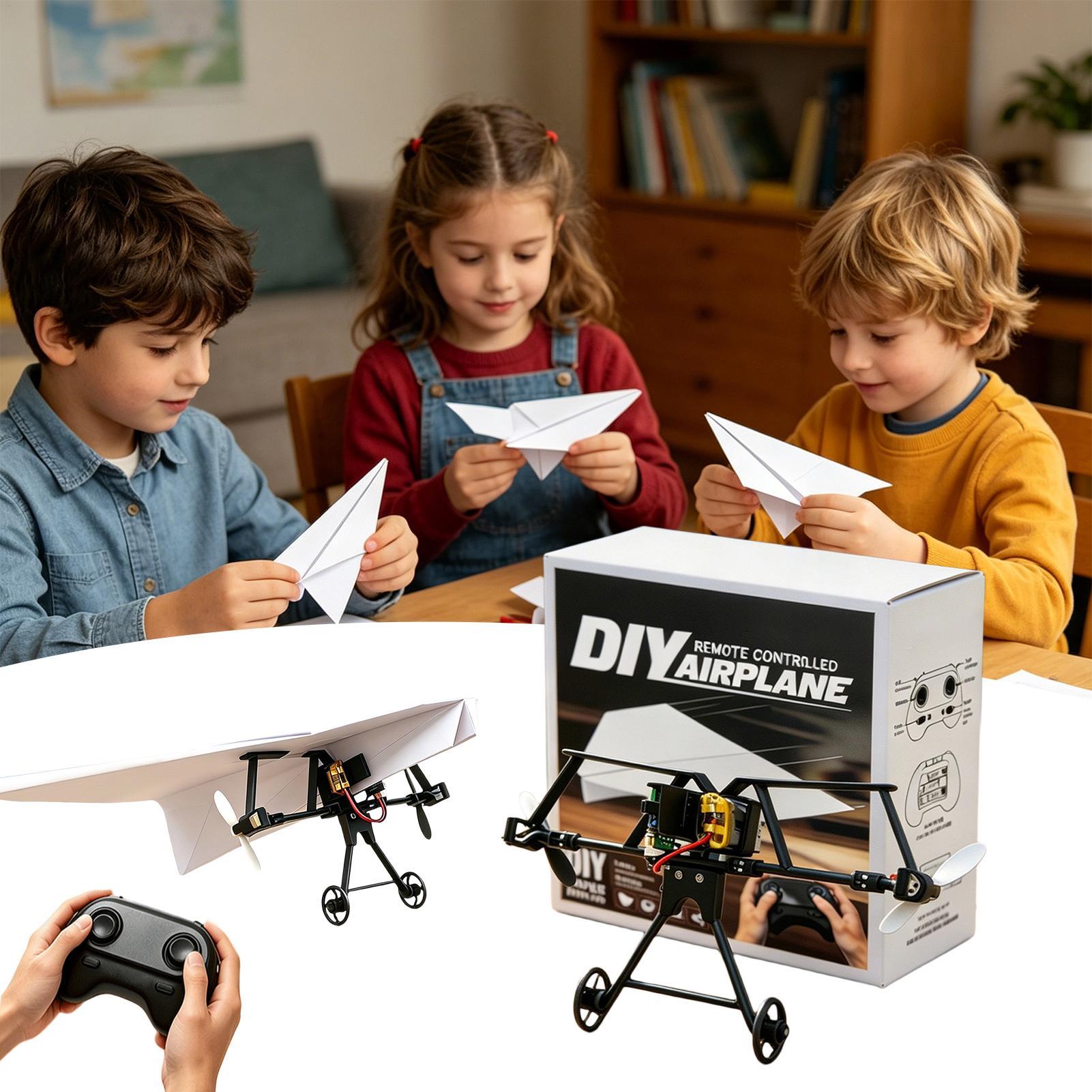 Kids Outdoor Activity Set - DIY RC Paper Airplane Kit Plane