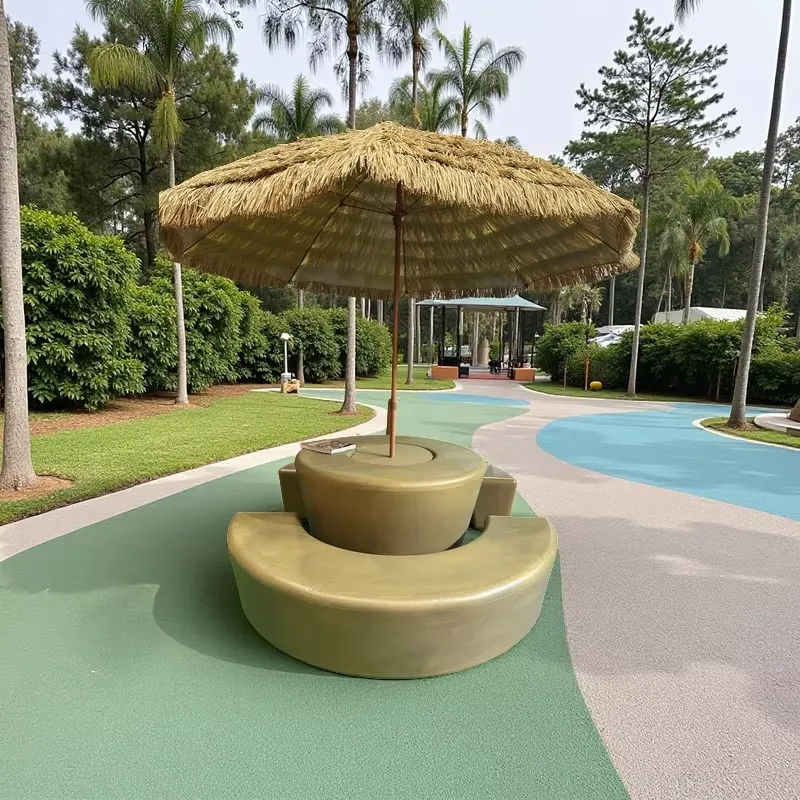 Kids Outdoor Bench Table - Modern Outdoor Round Table and Chair
