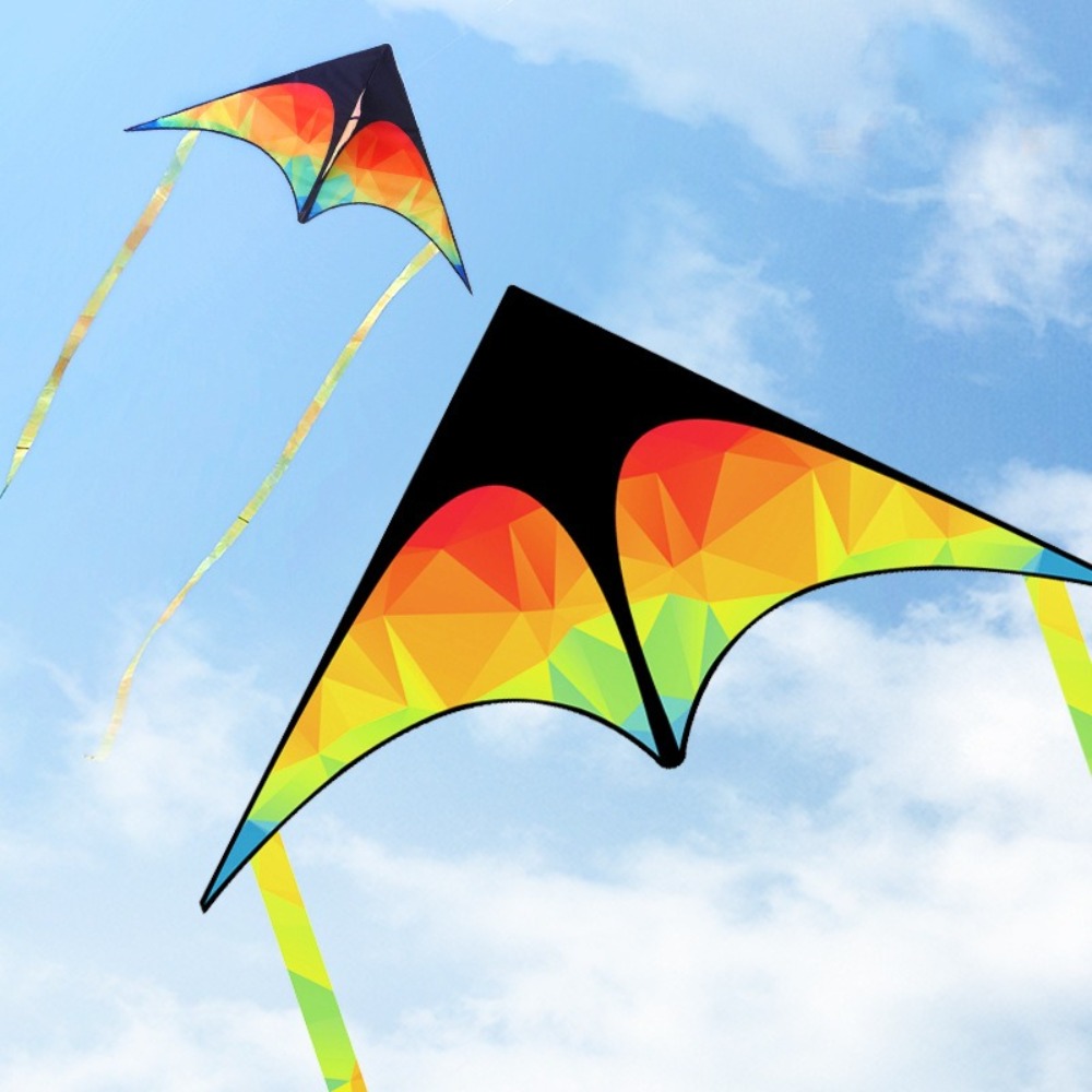Kite Easy Fly Kids - Double-tailed Large Delta Kite Long Tail