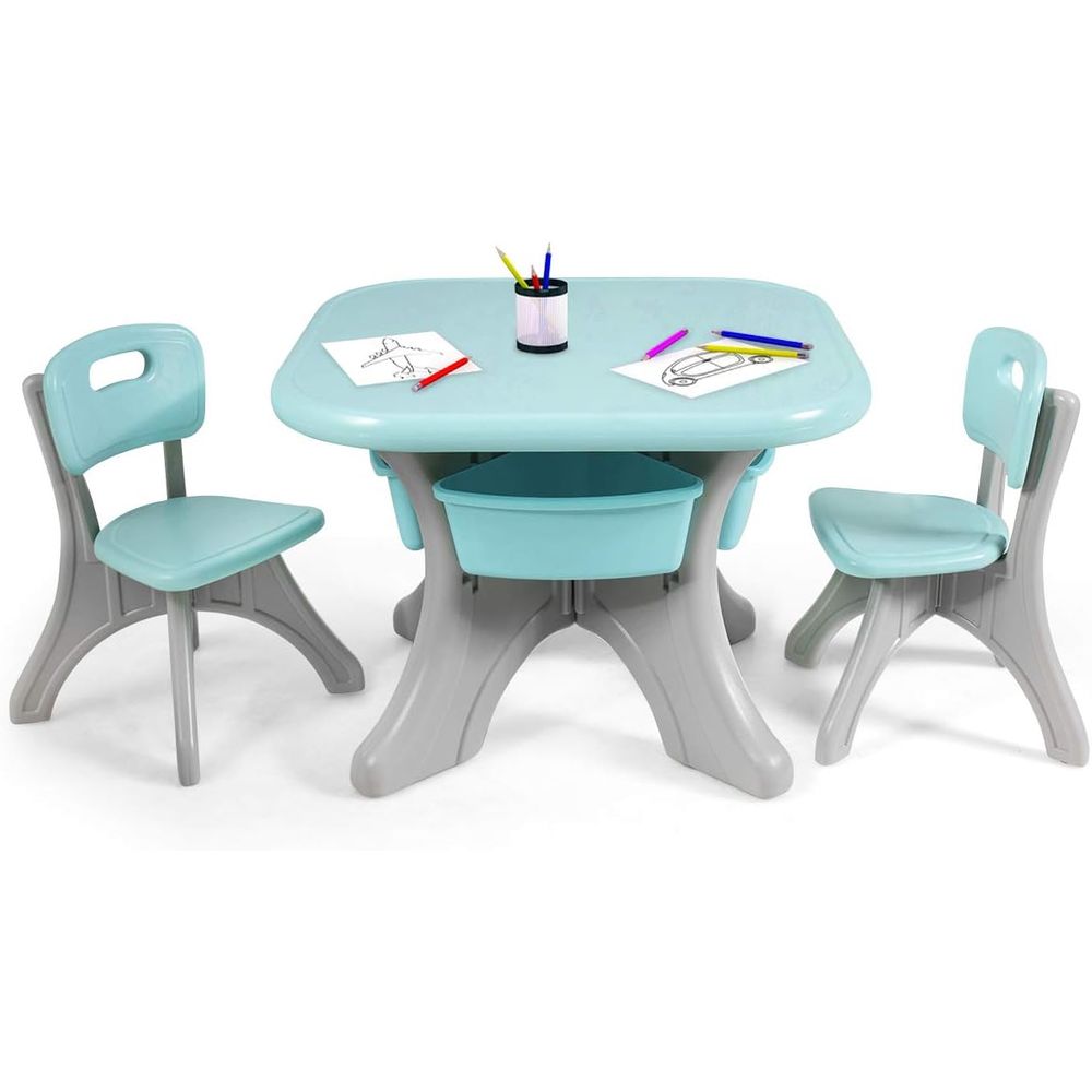 Kids Outdoor Table And Chair Set - Kids Table and Chairs, 3 PCS