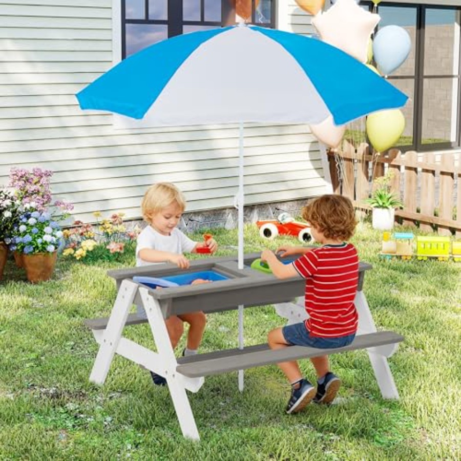 Kids Outdoor Umbrella For Table - Outdoor backyard patio picnic table for