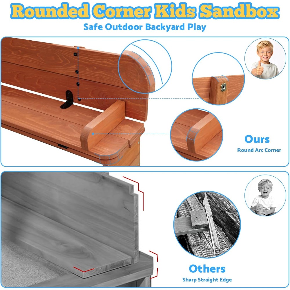 US Shipping Wooden Kids Sandbo - Kids Outdoor Bench ulasan dan harga