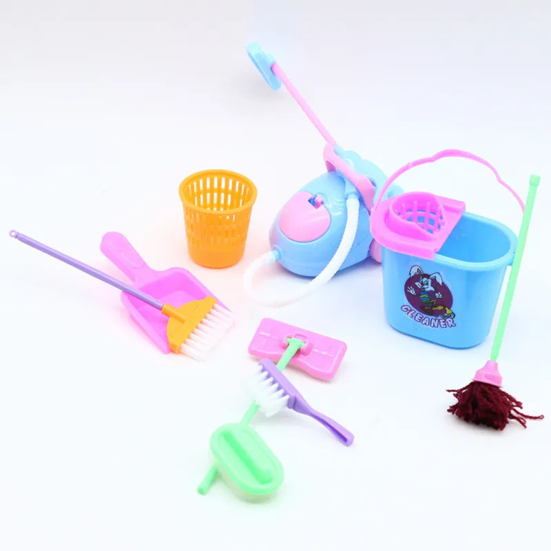 9PCS Miniature Doll House Clea - Kids Outdoor Broom ulasan dan harga