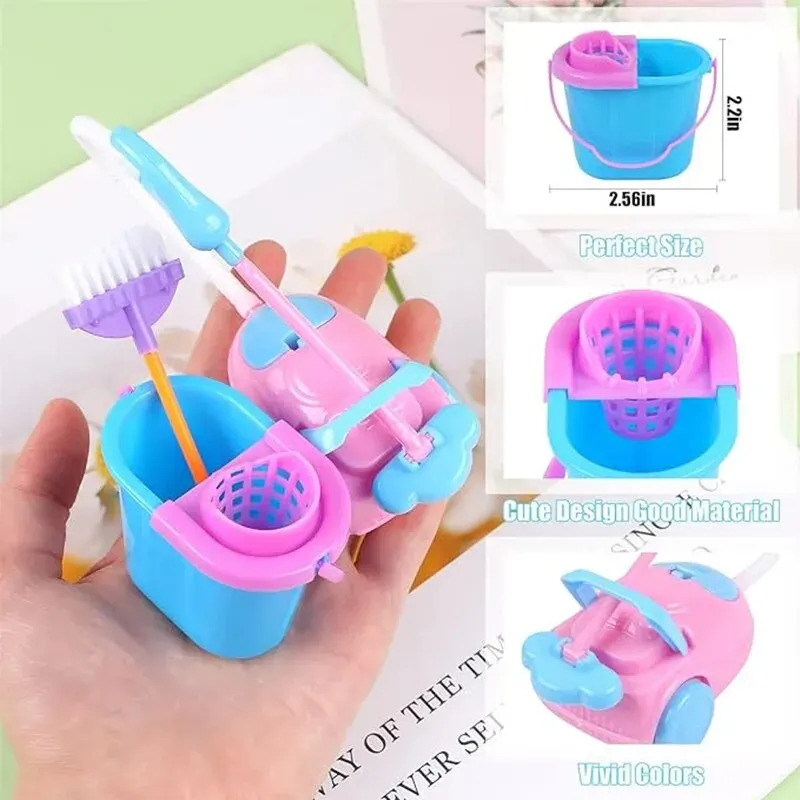 9PCS Miniature Doll House Clea - Kids Outdoor Broom ulasan dan harga