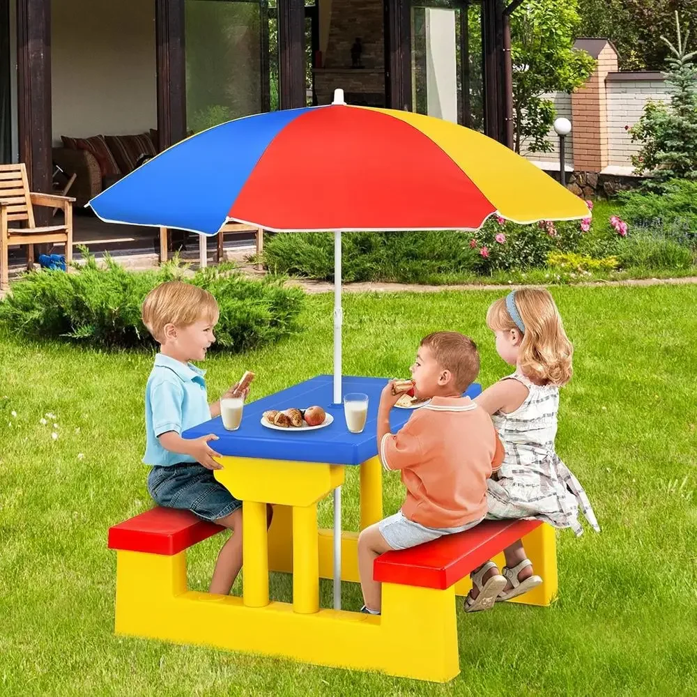 Multicolor Outdoor Kids Picnic - Kids Outdoor Bench Table ulasan dan harga