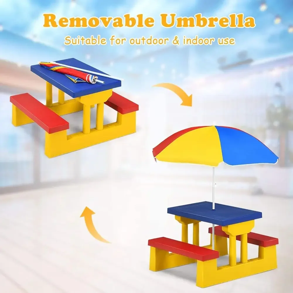 Multicolor Outdoor Kids Picnic - Kids Outdoor Bench Table ulasan dan harga