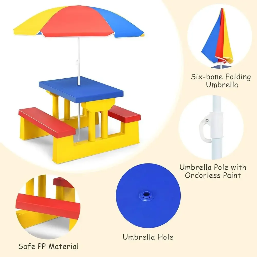 Multicolor Outdoor Kids Picnic - Kids Outdoor Bench Table ulasan dan harga