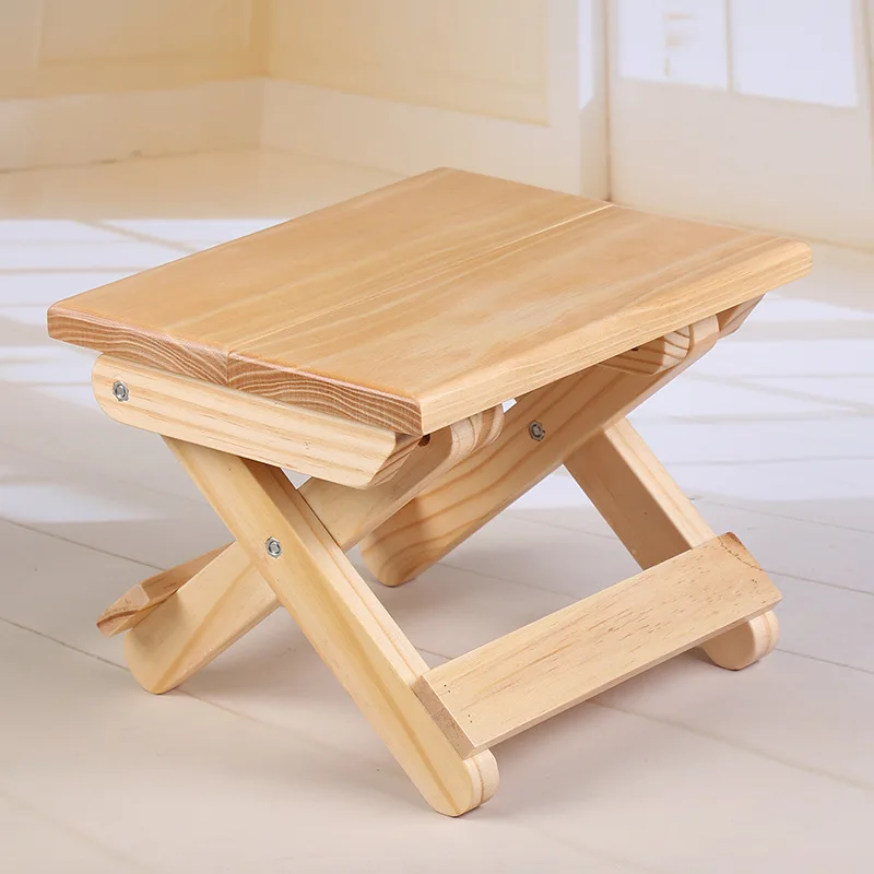 Pine Wood Folding Stool Portab - Kids Outdoor Bench ulasan dan harga