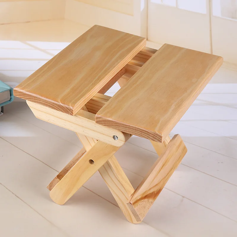 Pine Wood Folding Stool Portab - Kids Outdoor Bench ulasan dan harga