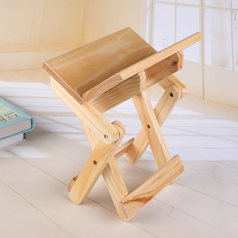 Pine Wood Folding Stool Portab - Kids Outdoor Bench ulasan dan harga