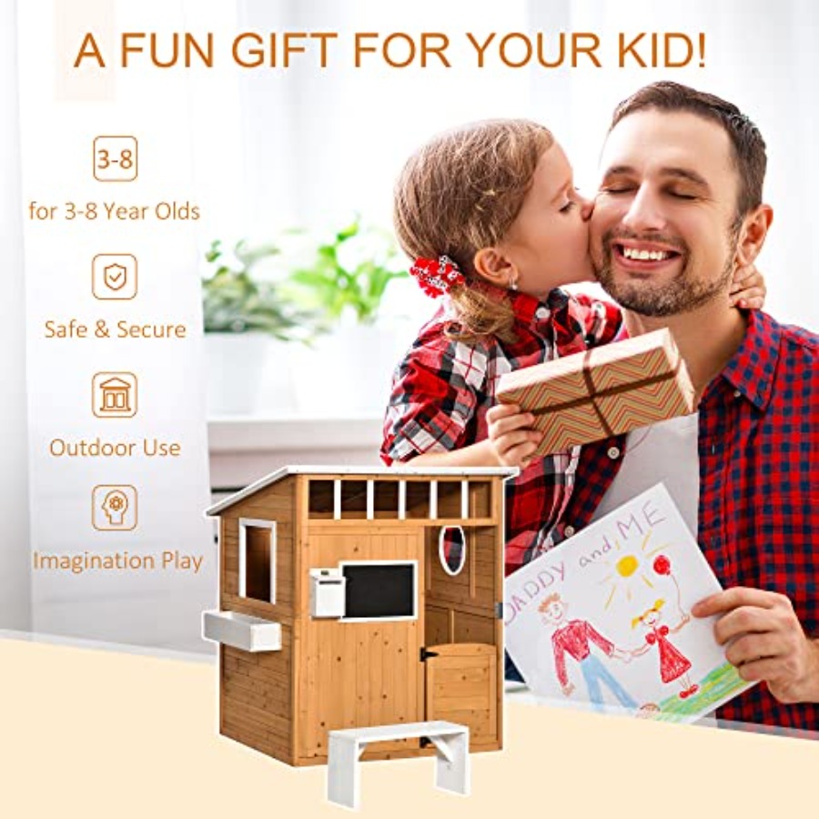 Outdoor Wooden Playhouse For K - Kids Outdoor Bench ulasan dan harga
