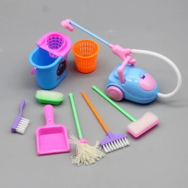 9PCS Miniature Doll House Clea - Kids Outdoor Broom ulasan dan harga