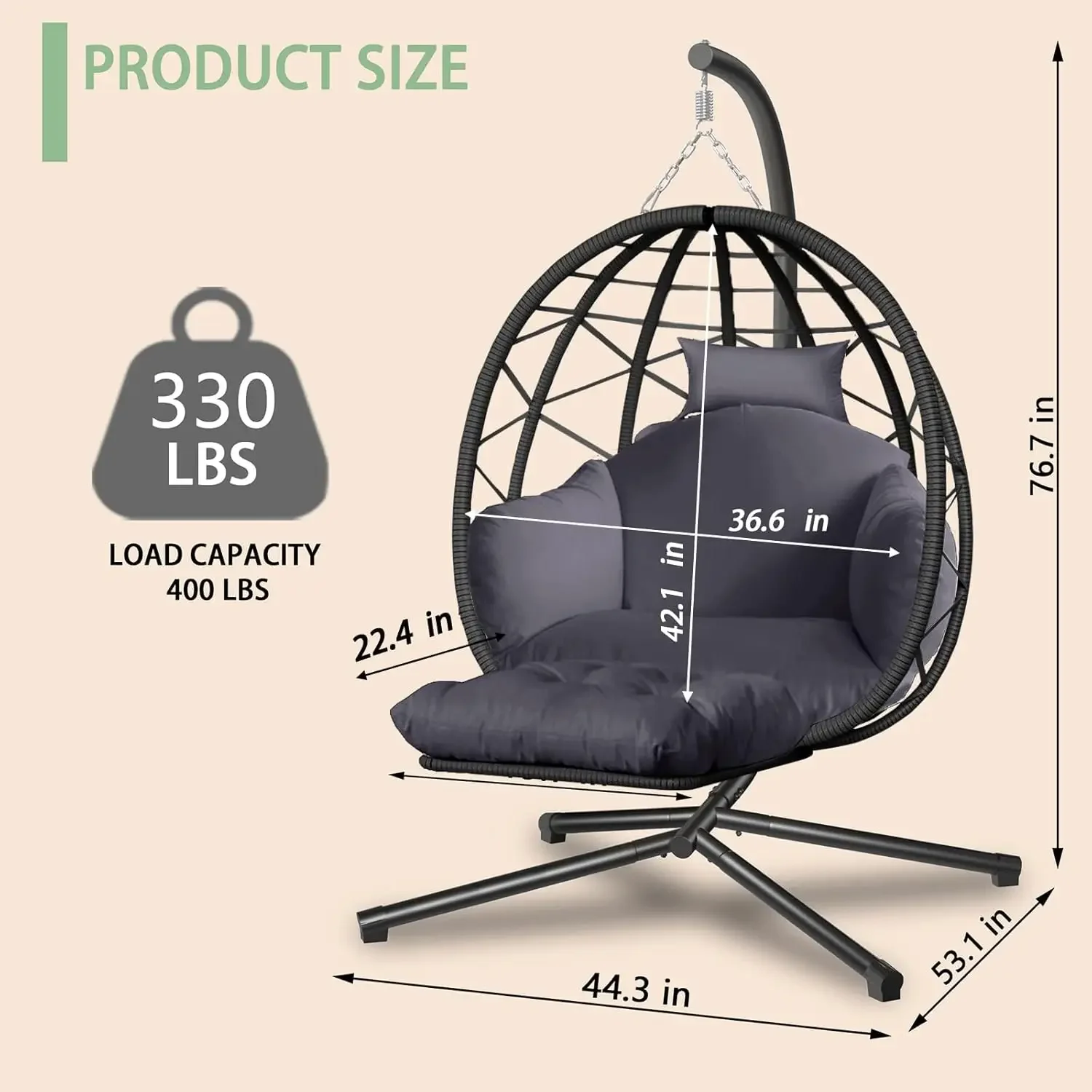 Hanging Egg Chair with Stand a - Kids Outdoor Egg Chair ulasan dan harga