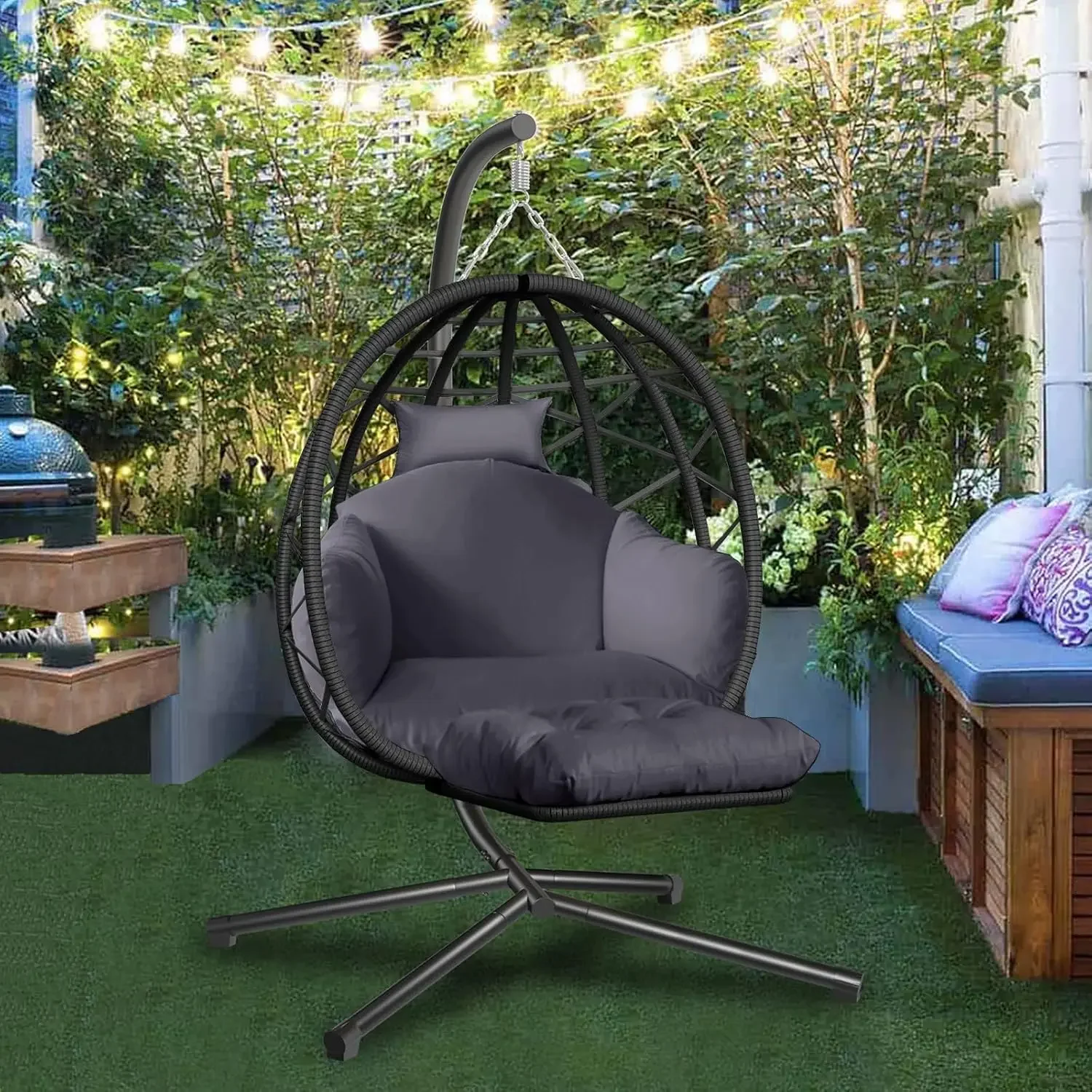 Hanging Egg Chair with Stand a - Kids Outdoor Egg Chair ulasan dan harga