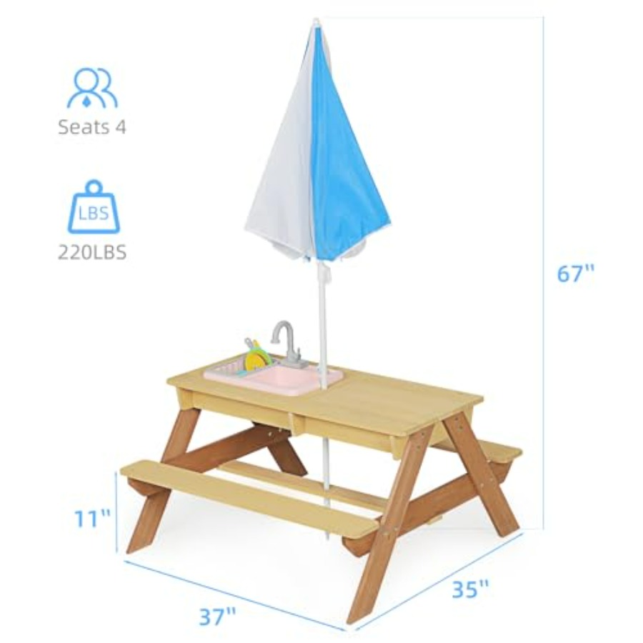 Outdoor kids picnic table with - Kids Outdoor Umbrella For Table ulasan dan harga