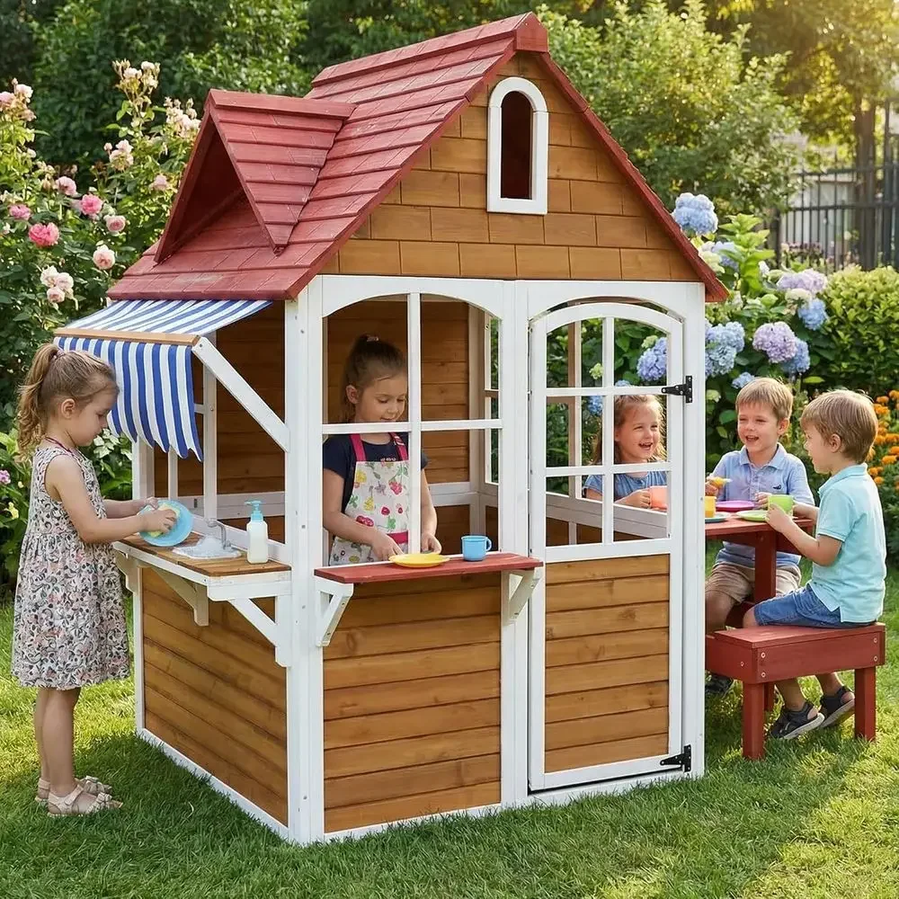 Large Solid Wood Outdoor Kids  - Kids Outdoor Bench Table ulasan dan harga