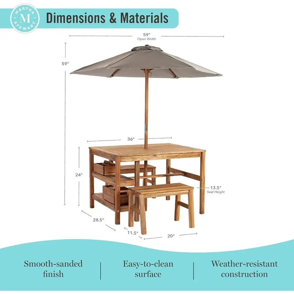 Kids Outdoor Crat Table, Bench - Kids Outdoor Bench Table ulasan dan harga