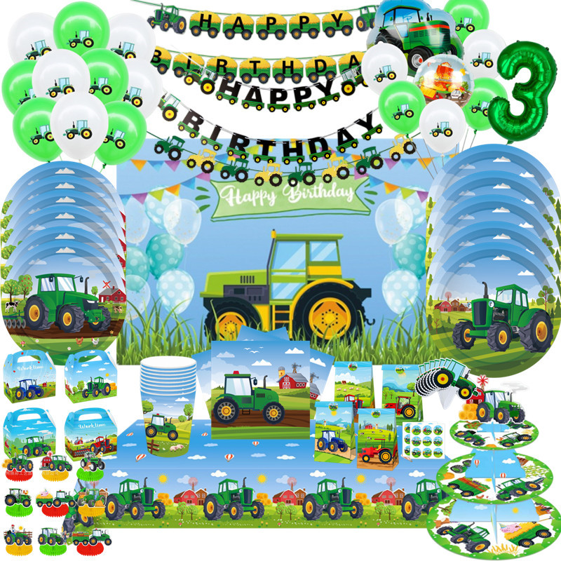 Green Farm Tractor Theme Dispo - Kids Outdoor Excavator ulasan dan harga