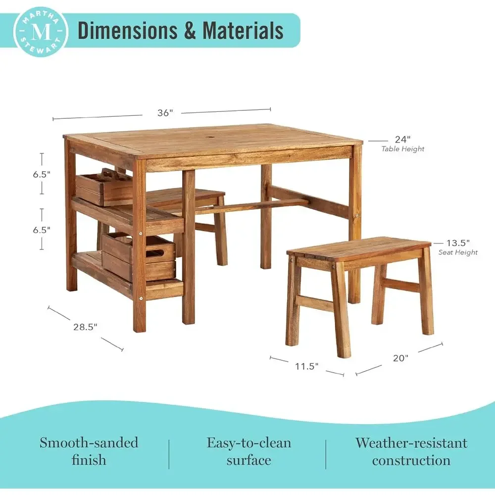 Kids Outdoor Crat Table and 2  - Kids Outdoor Bench Table ulasan dan harga
