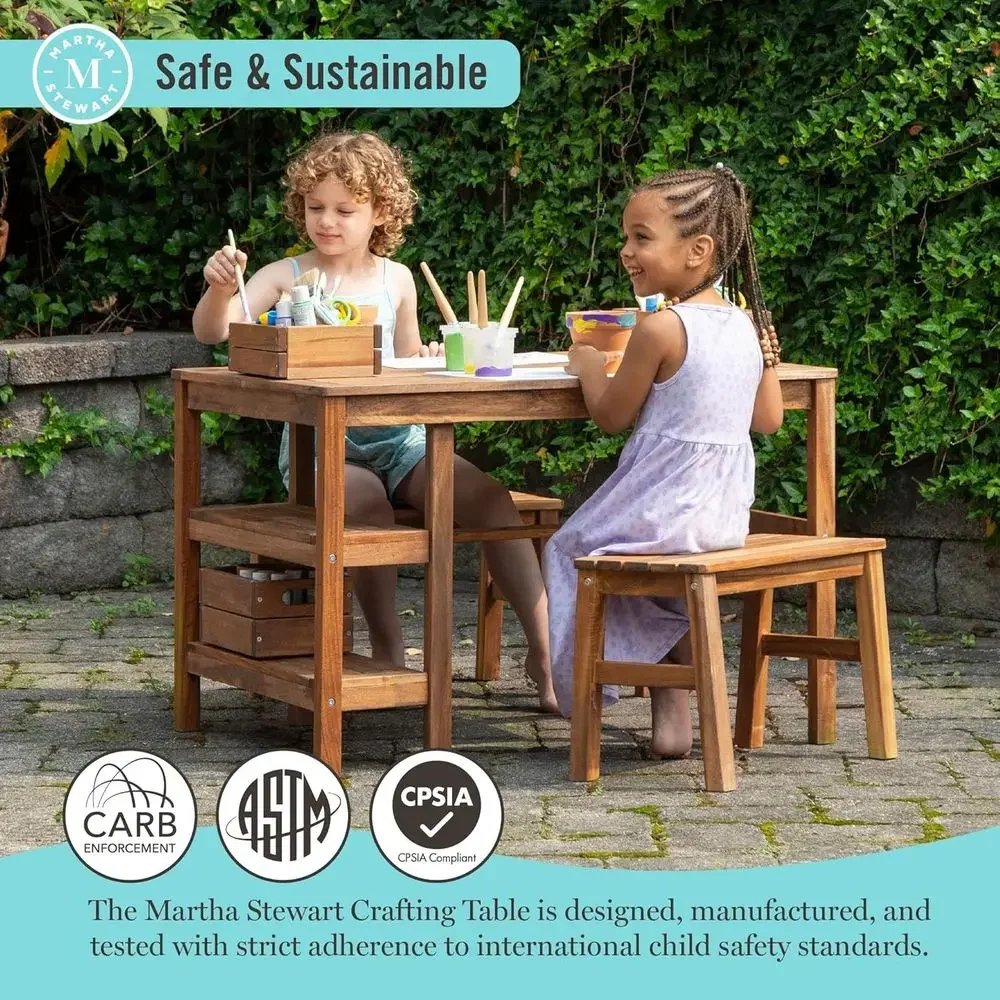 Kids Outdoor Crat Table and 2  - Kids Outdoor Bench Table ulasan dan harga