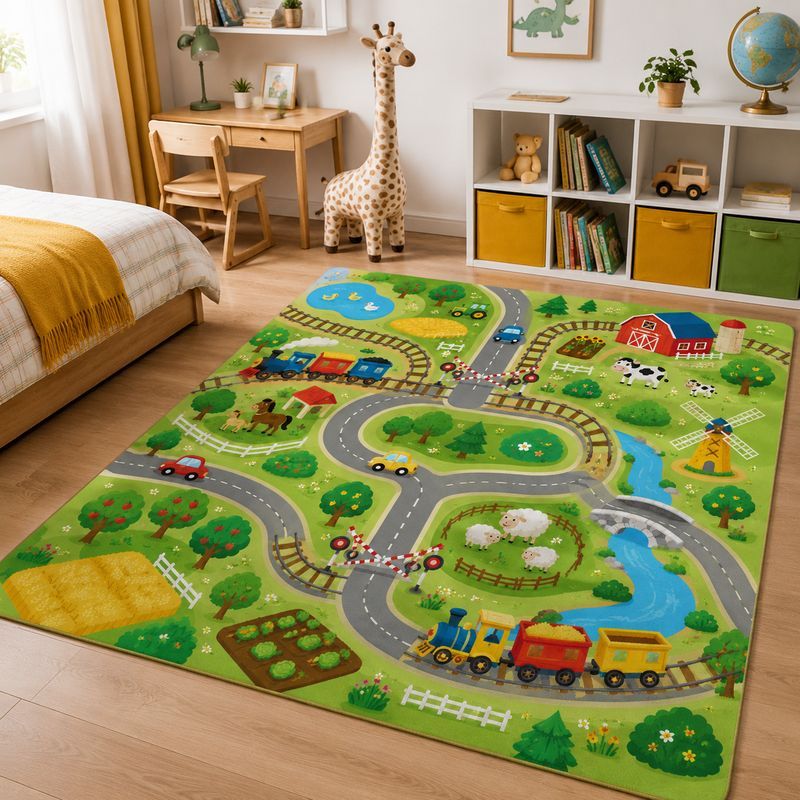 VIKAMA Kids Farm Zoo Play Rug  - Kids Outdoor Zoo ulasan dan harga