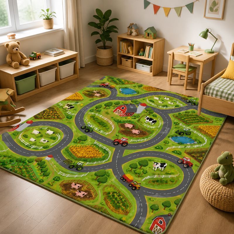 VIKAMA Kids Farm Zoo Play Rug  - Kids Outdoor Zoo ulasan dan harga