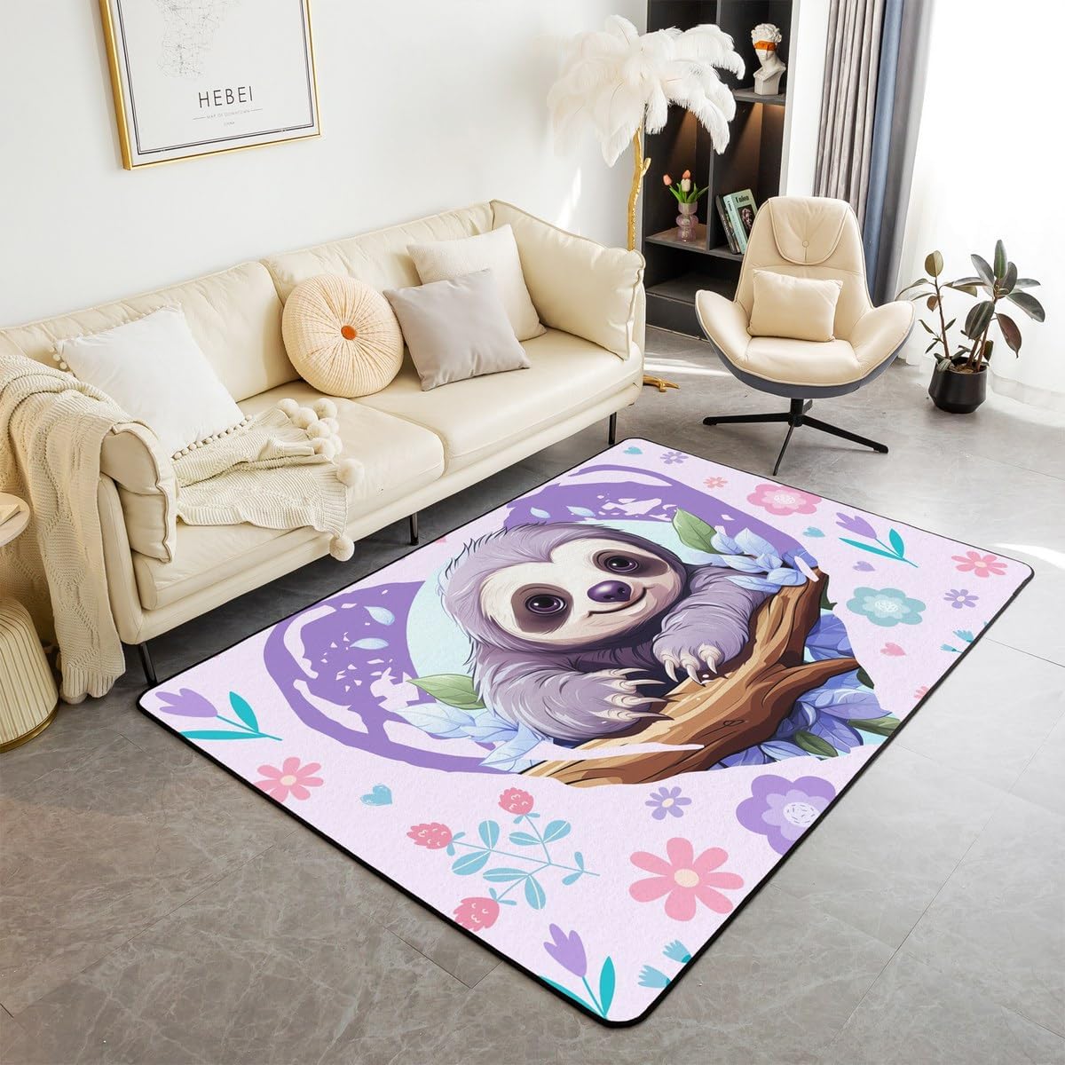 Cute Sloth Area Carpet Kids Ca - Kids Outdoor Zoo ulasan dan harga