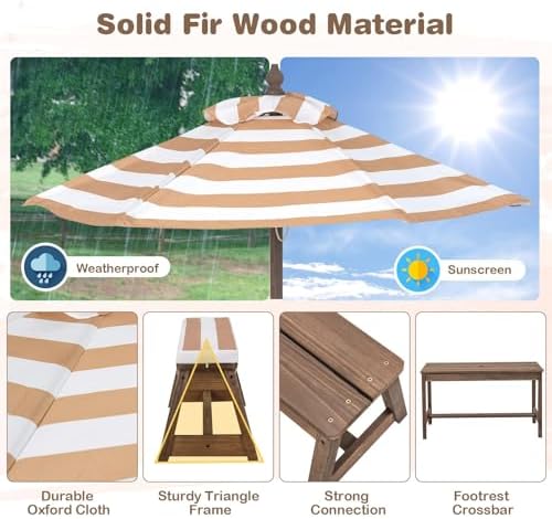 Kids Picnic Table, Outdoor Woo - Kids Outdoor Bench Table ulasan dan harga