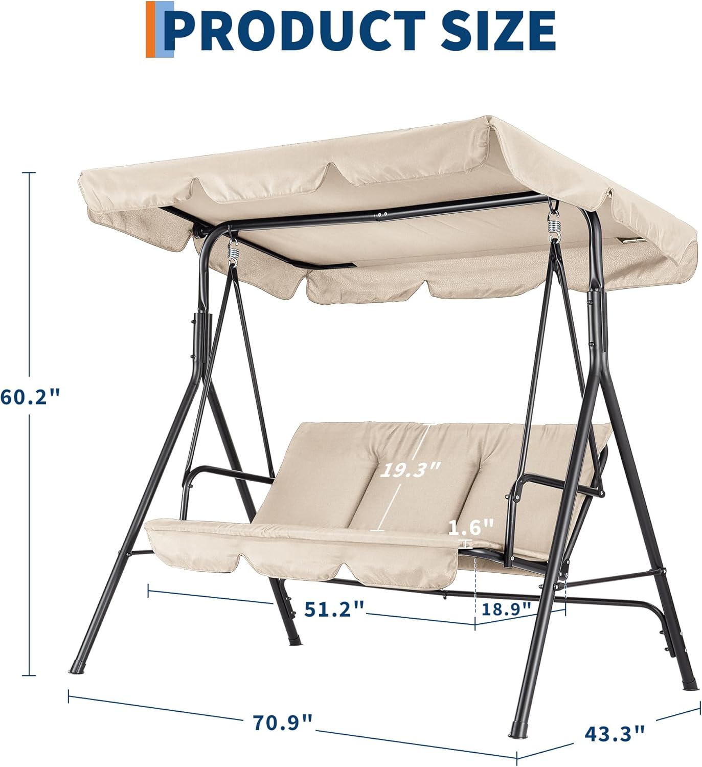 Outdoor Swing Chair with Adjus - Kids Outdoor Bench ulasan dan harga
