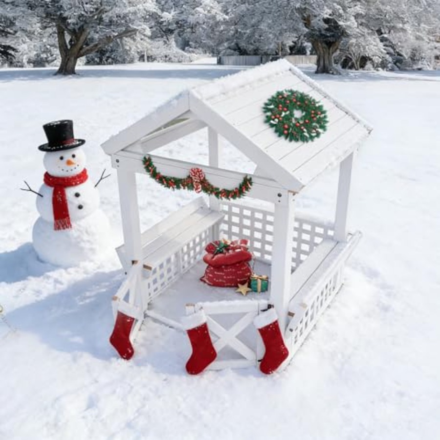 Outdoor Wooden Playhouse For K - Kids Outdoor Bench ulasan dan harga
