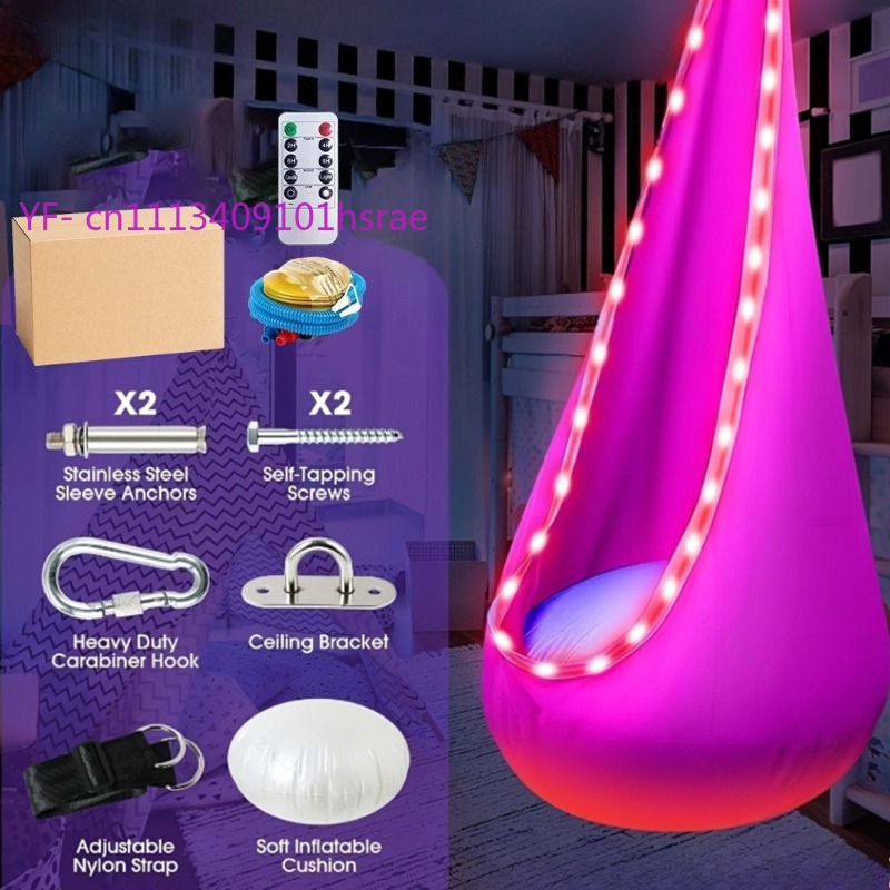 Glowing LED Inflatable Hammock - Kids Outdoor Hammock Chair ulasan dan harga