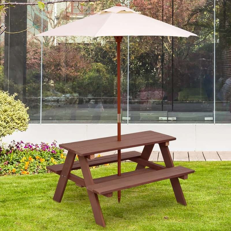 Outdoor 4-Seat Kids Picnic Tab - Kids Outdoor Bench Table ulasan dan harga