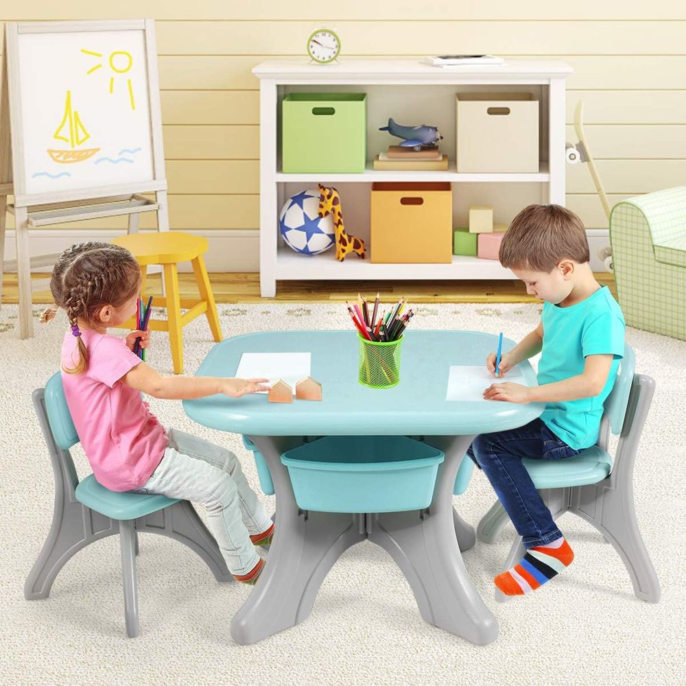 Kids Table and Chairs, 3 PCS A - Kids Outdoor Table And Chair Set ulasan dan harga
