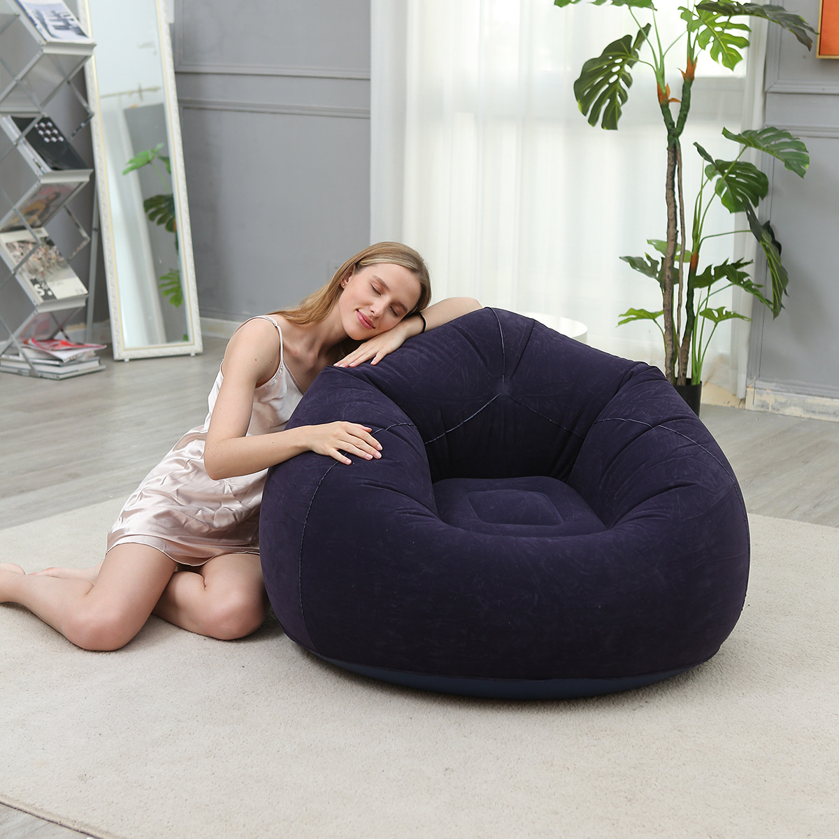 Inflatable Kids Round Sofa Sof - Kids Outdoor Bean Bag Chair ulasan dan harga