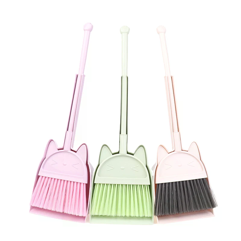 1 Set Cartoon Flexible Bristle - Kids Outdoor Broom ulasan dan harga