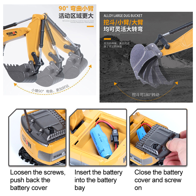 RC Excavator 2.4Ghz 6 Channel  - Kids Outdoor Excavator ulasan dan harga